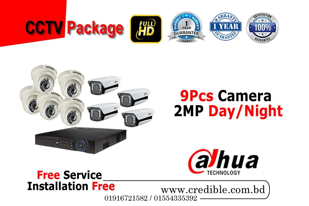 9 Pc DAHUA Camera Package