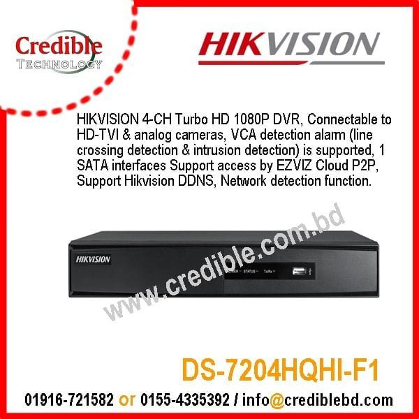 DS-7204HQHI-F1.jpg Hikvision DS-7204HQHI-F1 HD-TVI DVR Price - Image 1